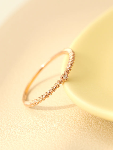 14K 18K Gold Mini Cubic Ball Ring