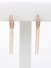 14K Gold layered chain Hoop Earring