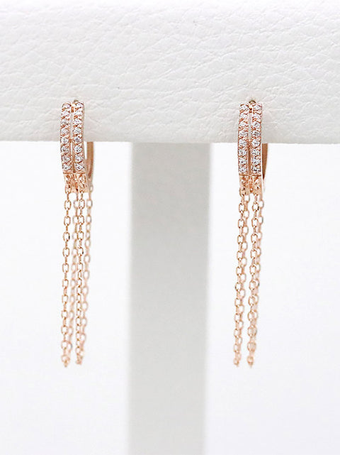 14K Gold layered chain Hoop Earring