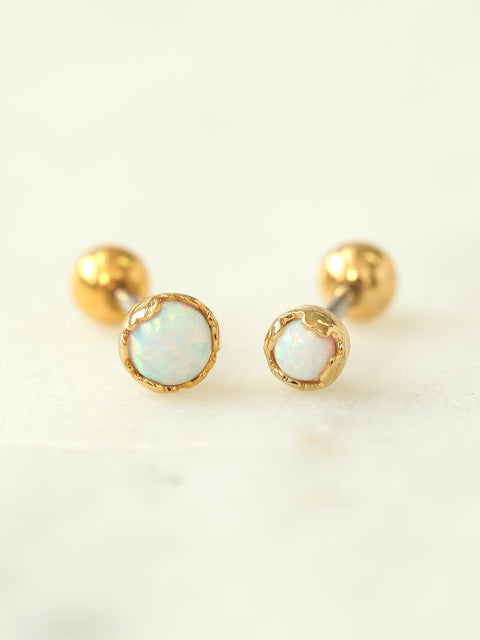 Round Opal Cartilage earring