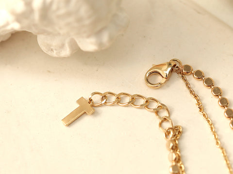 14K 18K Gold Coin Chain Bracelet