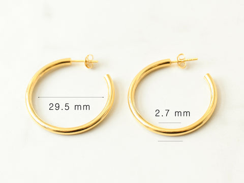 925 Silver Bold Hoop Stud Earring