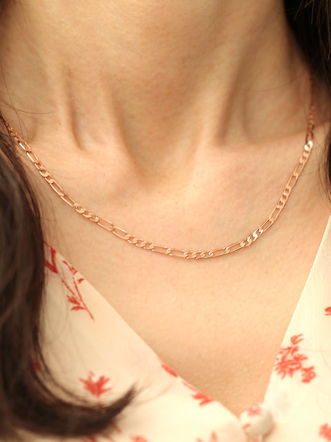 14K 18K Gold Flat Square Chain Necklace