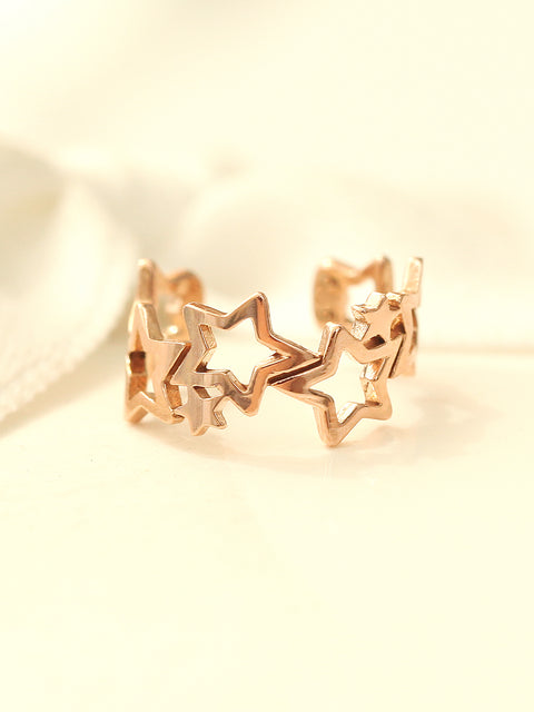 14K Gold Star Ear Cuff