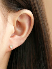 14K gold Bubble Triple Cubic cartilage earring 20g