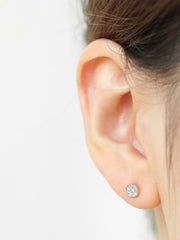 14K Gold Vintage Disc Cartilage Earring 18G16G
