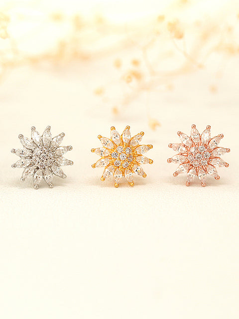 Pretty CZ Big Flower Cartilage earring