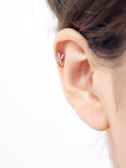 14K Gold Cactus Cubic Cartilage Earring 18G16G