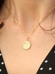 14K Gold Coin Pendant Necklace