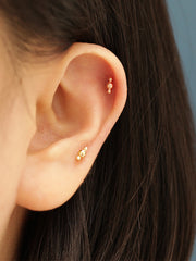 14K Gold Peanut Bubble Cartilage Earring 20G