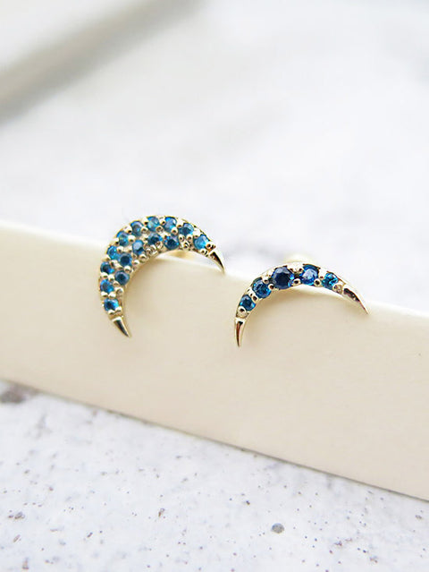 14K Gold Crescent Cartilage Earring 18G16G