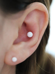14K Gold Opal cartilage earring 20g