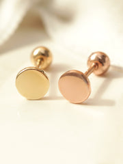 14K gold Solid Round cartilage earring 20g