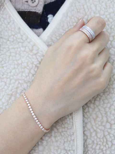 925 Silver Cubic Layered Bracelet