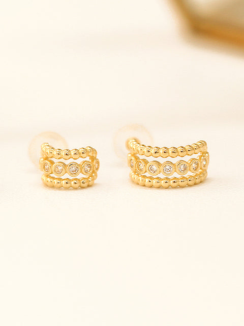 14K gold Bold Cubic cartilage earring 20g