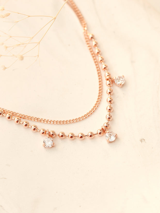 14K 18K Gold Cubic Ball Chain Anklet