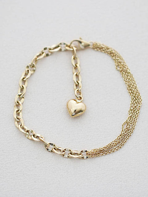 14K Gold Half Chain Bracelet
