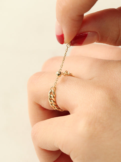 14K 18K Gold Volume Chain Ring