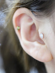 14K Gold Teardrop Cubic Cartilage Earring 18G16G