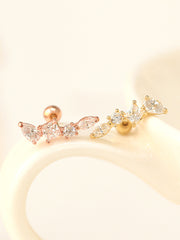 14K gold Ice Cubic cartilage earring 20g
