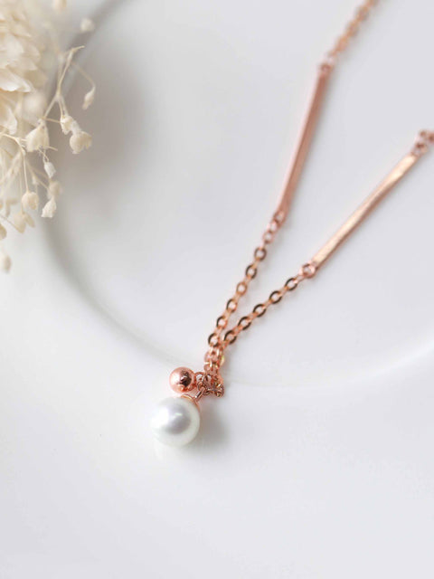 14K Gold Pearl & Ball Anklet