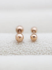 14K Gold Simple Ball Cartilage Earring 18G16G