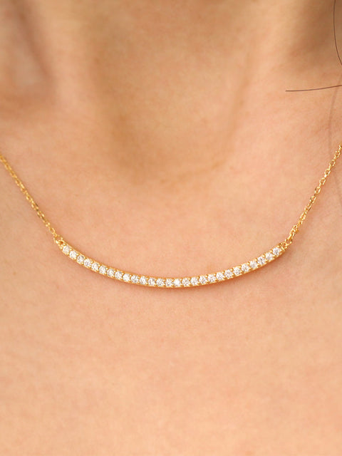 925 Silver Smile Cubic Necklace
