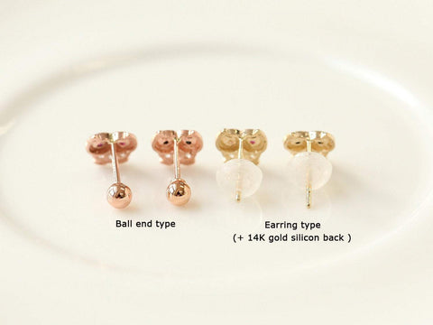 14K gold Mini Cubic cartilage earring 20g