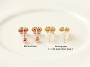 14K gold Round Cubic cartilage earring 20g