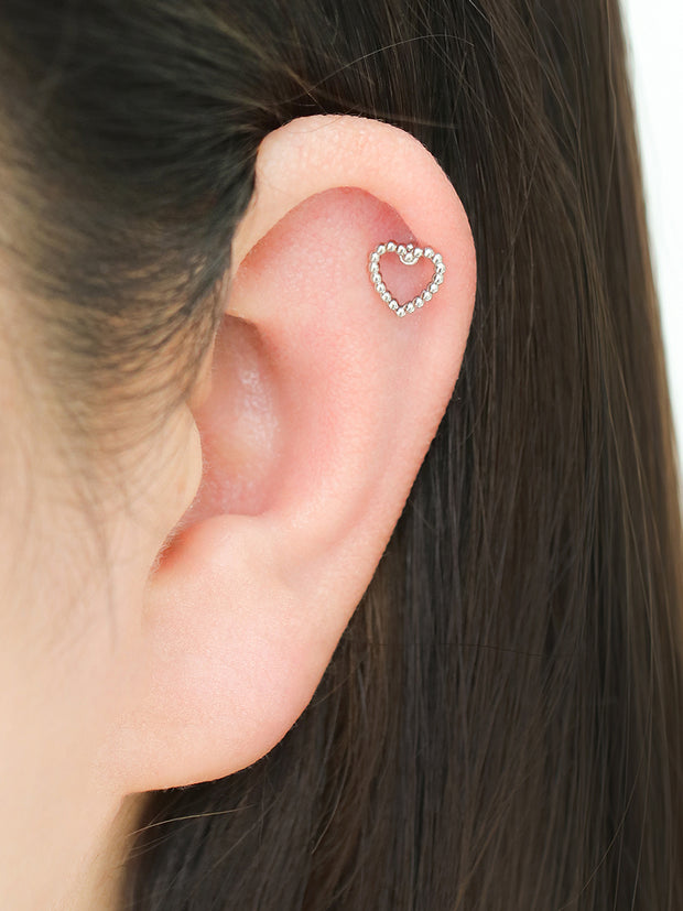 Heart ball Cartilage earring