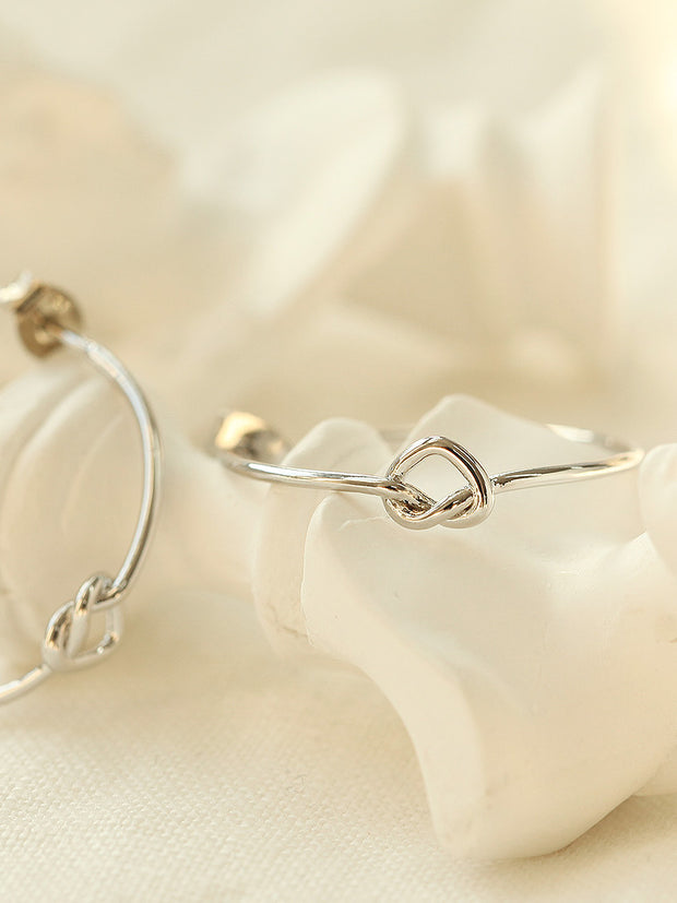 925 silver knot Hoop earring