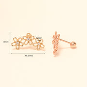 14K Gold Triple Petals Cartilage Earring 20G18G16G