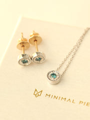 14K 18K Gold White Blue Diamond Necklace