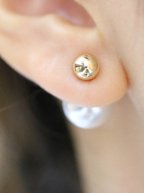 14K Gold Pearl Earring Backs
