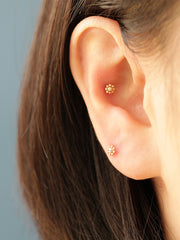 14K gold Mini Ball Flower cartilage earring 20g
