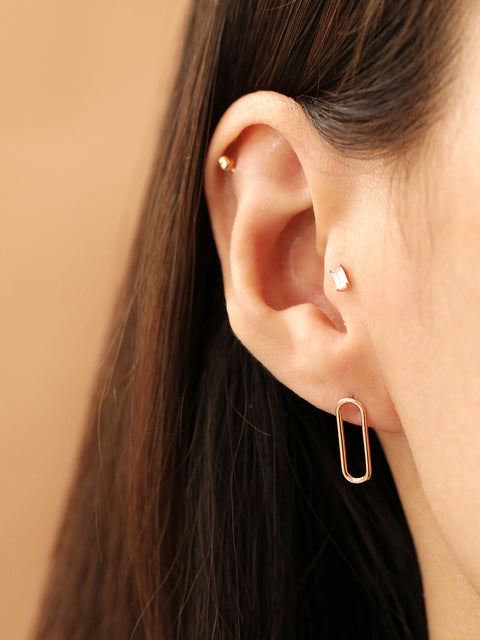 14K gold Clip Drop cartilage earring 20g