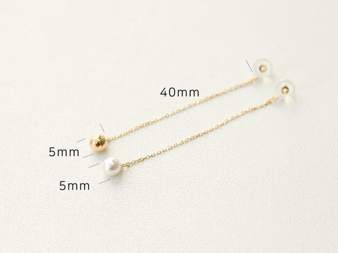 14K Gold Pearl Drop Earring