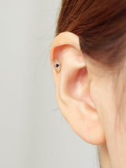 14K Gold Evil Eye Cubic Cartilage Earring 18G16G