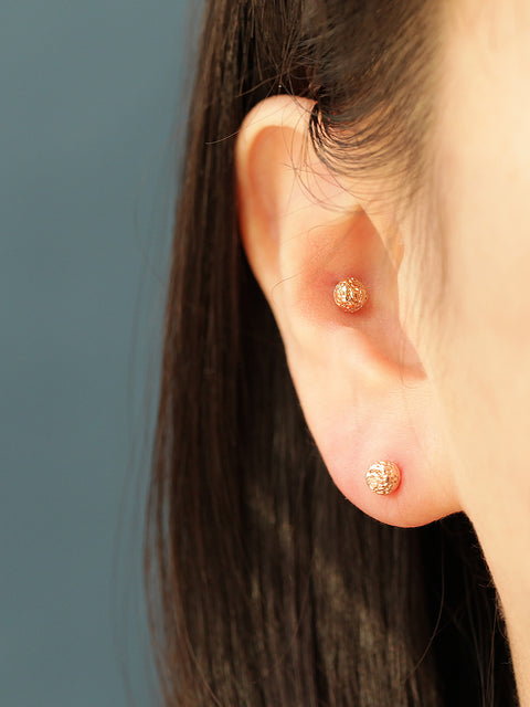 14K Gold Hemisphere Cartilage Earring 20G18G16G