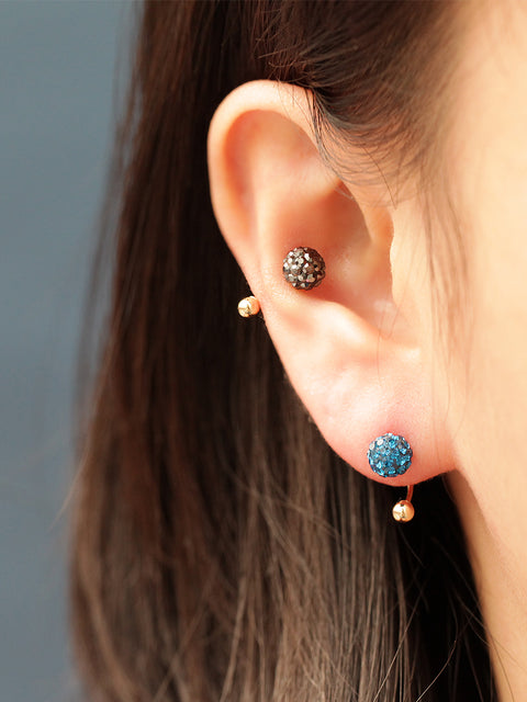 14K Gold Color Cubic Ball Tragus Piercing 20G