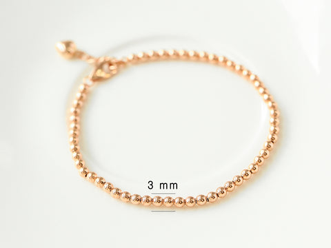 14K Gold ball bracelet 3mm