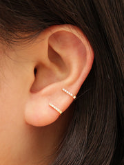 14K gold Half Cubic Ear Cuff cartilage earring 20g
