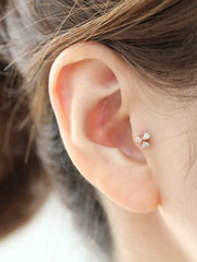 14K gold Triangle Flower cartilage earring 18g16g