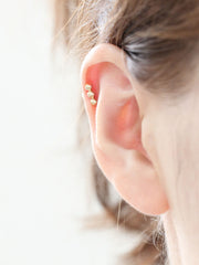 14K Gold Triangular Pyramid Cartilage Earring 18G16G