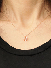 14K 18K Gold Cognac Diamond Heart Necklace