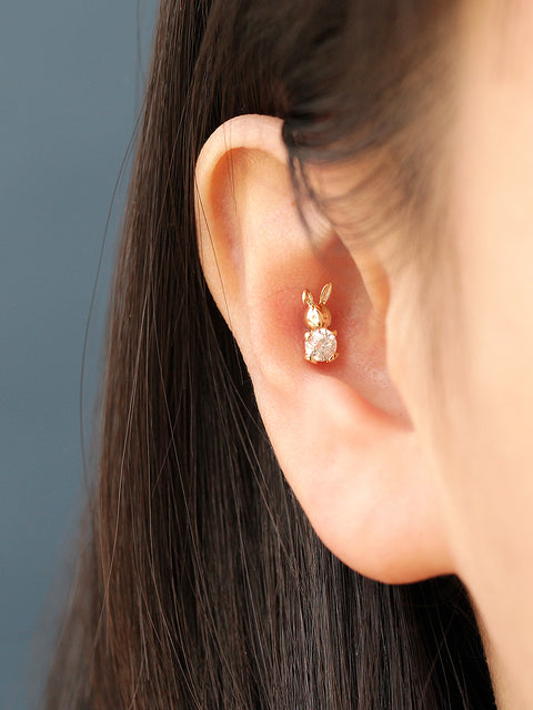 14K Gold Cubic Rabbit Cartilage Earring 20G18G