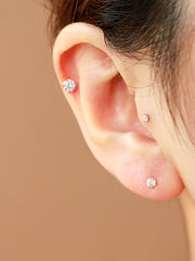 14K gold Cubic cartilage earring 18g16g