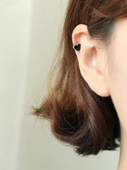 925 Silver Heart Cartilage Earring 16g