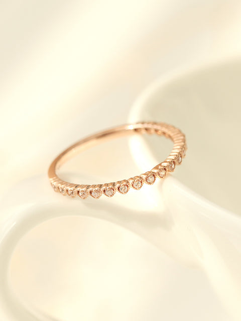 14K 18K Gold Mini Heart Cubic Ring
