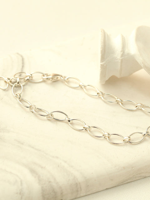 925 Silver Round Chain Bracelet